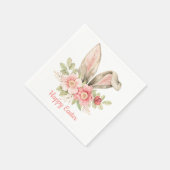 キュートバニー耳ハッピーイースター紙ナプキン スタンダードカクテルナプキン (角)