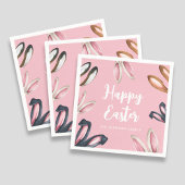 キュートバニー耳ハッピーイースター スタンダードカクテルナプキン