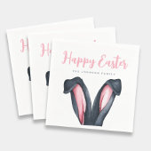 キュートバニー耳ハッピーイースター スタンダードカクテルナプキン