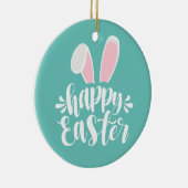 キュートバニー耳ハッピーイースター |セラミックオーナメント セラミックオーナメント (右)