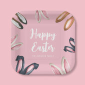 キュートバニー耳ハッピーイースター ペーパープレート