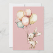 キュートバニー誕生日 招待状 (裏面)