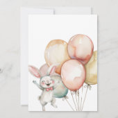 キュートバニー誕生日 招待状 (裏面)