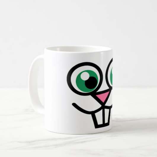 キュートバニー顔マグ コーヒーマグカップ (正面左)