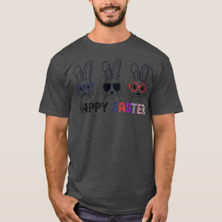 キュートバニー顔3バニーズクーリング顔ハッピーイースト Tシャツ