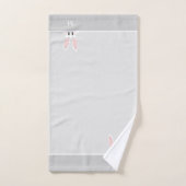 キュートバニー&モノグラムオンライトシルバーグレー バスタオルセット (ハンドタオル)