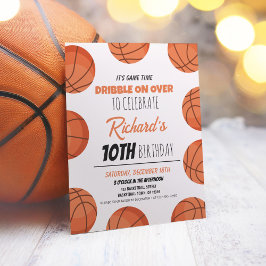 キュートバモダンスケットボールバジェット誕生日招待状