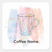 キュートバリスタオブザーシブコーヒーカフェ スクエアシール (正面)