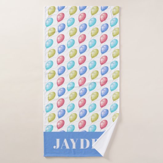 キュートバルーンモノグラムボーイベビー子供部屋 バスタオル (バスタオル)