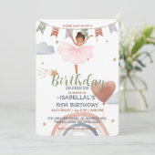 キュートバレエアフロバルーン誕生日女子パーティー 招待状 (スタンド正面)