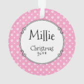 キュートバレエバレリーナプリンセスプードルドッグ（白） オーナメント (裏面)