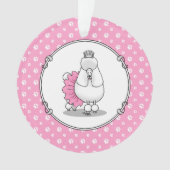 キュートバレエバレリーナプリンセスプードルドッグ（白） オーナメント (正面)