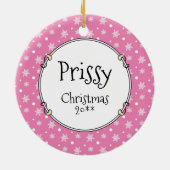 キュートバレエバレリーナプリンセスプードルドッグ（白） セラミックオーナメント (裏面)