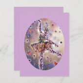 キュートバレリナカスタムパープルハッピーバースデーダンサー 招待状 (正面/裏面)