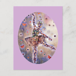 キュートバレリナカスタムパープルハッピーバースデーダンサー 招待状