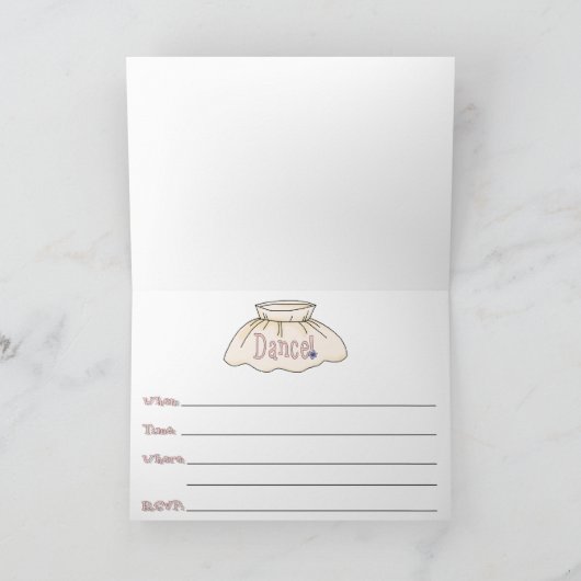 キュートバレリナダンスリサイタル招待状 招待状 (内部)