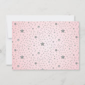 キュートバレリナピンクシルバースターズガール誕生日 招待状 (裏面)