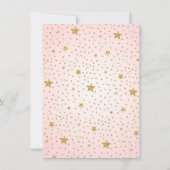 キュートバレリナピンク金ゴールドグリッター |女の子誕生日 招待状 (裏面)