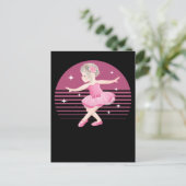 キュートバレリユニークナガール踊りバレエ ポストカード (スタンド正面)