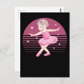 キュートバレリユニークナガール踊りバレエ ポストカード (正面/裏面)