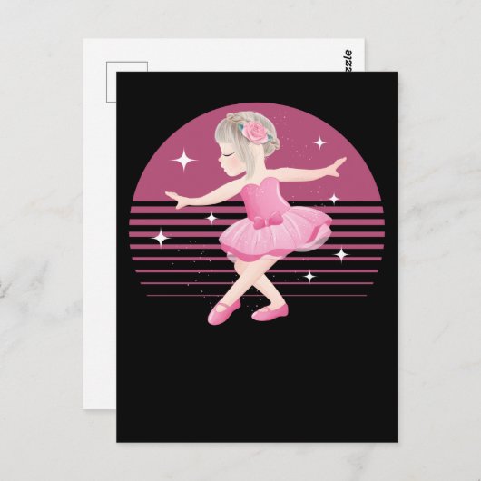 キュートバレリユニークナガール踊りバレエ ポストカード (正面/裏面)