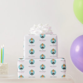 キュートバレリーナインブラックドレス子供の誕生日パーティー ラッピングペーパー