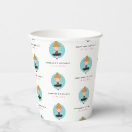 キュートバレリーナインブラックドレス子供の誕生日パーティー 紙コップ