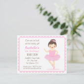 キュートバレリーナガールバースデーパーティ招待状 招待状 (スタンド正面)