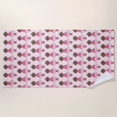 キュートバレリーナピンクツチュバレエガールダンス先生 ビーチタオル (正面)