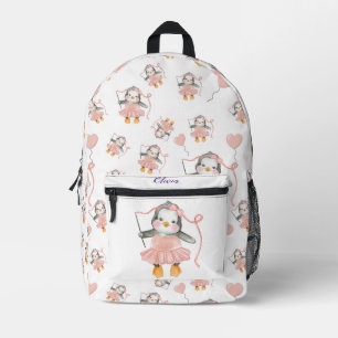 キュートバレリーナベビーペンギンピンク プリントバックパック