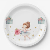 キュートバレリーナ誕生日パーティー ペーパープレート (正面)