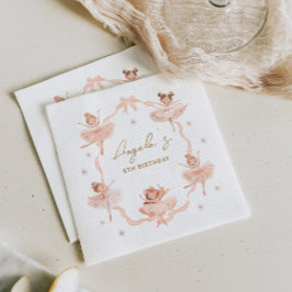 キュートバレリーナ誕生日招待状 スタンダードカクテルナプキン