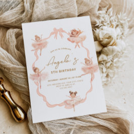 キュートバレリーナ誕生日招待状 招待状
