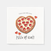 キュートバレンタインのピザパーティーナプキンス スタンダードカクテルナプキン (正面)