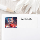 キュートバレンタインデー子猫差出人住所ラベル ラベル (インサイチュ)