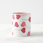 キュートバレンタインハートロリー |棒つきキャンデーパターン マグカップ (中央)