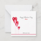 キュートバレンタインパーソナライズされたアートフラットノートカード ノートカード (正面)