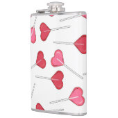 キュートバレンタイン赤いハート |棒つきキャンデーパターン フラスク (左)