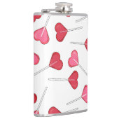 キュートバレンタイン赤いハート |棒つきキャンデーパターン フラスク (右)