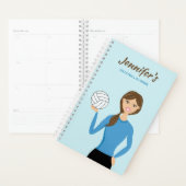 キュートバレーボールガールイラストレーション&名前をカスタムする プランナー手帳 (ディスプレー)
