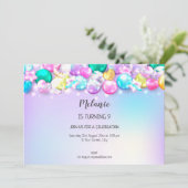 キュートバローンズバースデーパーティーガール招待状 招待状 (スタンド正面)