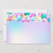 キュートバローンズバースデーパーティーガール招待状 招待状 (裏面)