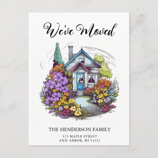 キュートバンガローハウスニューホームムービングアナウンス ポストカード (正面)