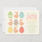 キュートバンニーとイースターエッグパーティの招待状 招待状 (正面)