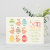 キュートバンニーとイースターエッグパーティの招待状 招待状 (スタンド正面)