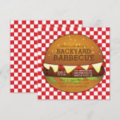 キュートバーガーサマーBBQパーティの招待状 招待状 (正面/裏面)