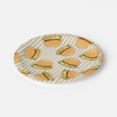 キュートバーガープリントアーティザン紙プレートパーティー ペーパープレート (アングル)