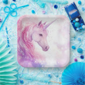 キュートバースデーパーティーユニコーン紙プレート ペーパープレート (パーティー)