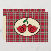 キュートバーズクリスマスホリデー招待状 招待状 (正面/裏面)