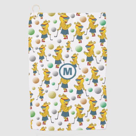 キュートバーディイニシャル ゴルフタオル (正面)